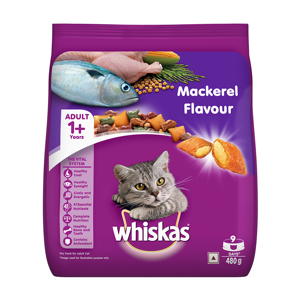 WHISKAS® Adult Dry Food, Mackerel - 1