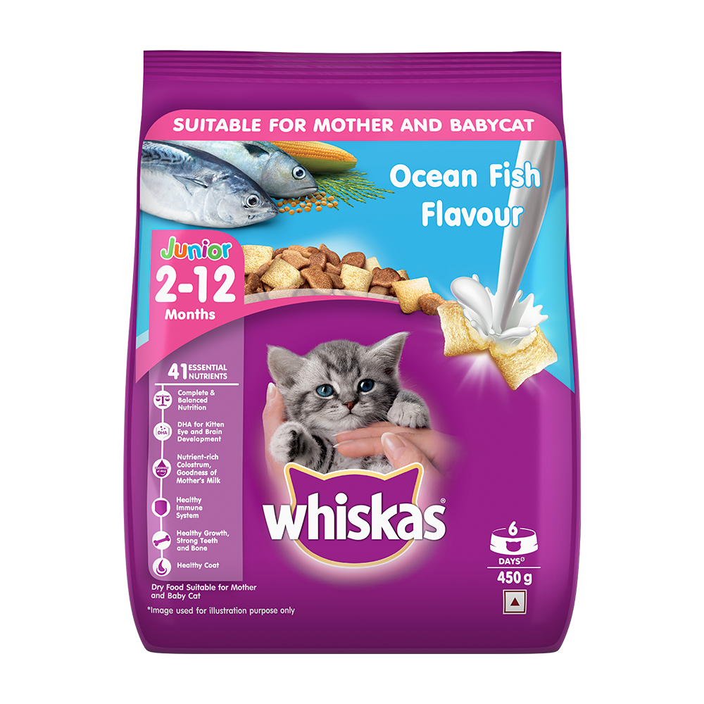 WHISKAS® Kitten Dry Food, Ocean Fish with Milk - 1