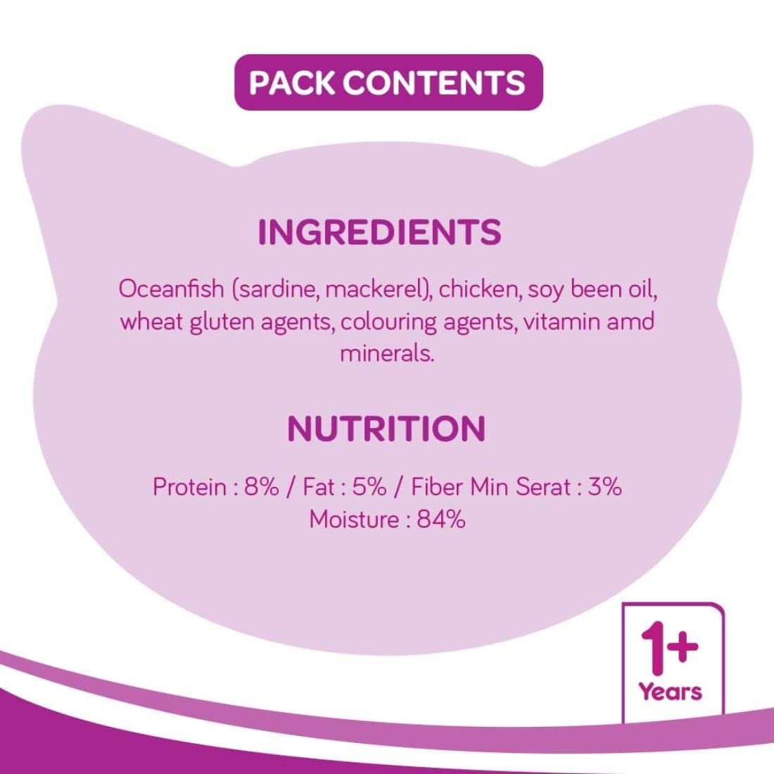 WHISKAS® Wet Cat Food for Adult Cats (1+Years), Ocean Fish, 12 Pouches (12 x 80g) - 6