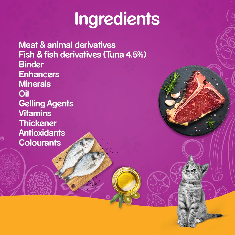 WHISKAS® Wet Food for Kittens (2-12 Months), Tuna in Jelly Flavour, 12 pouches (12 x 80g) - 6